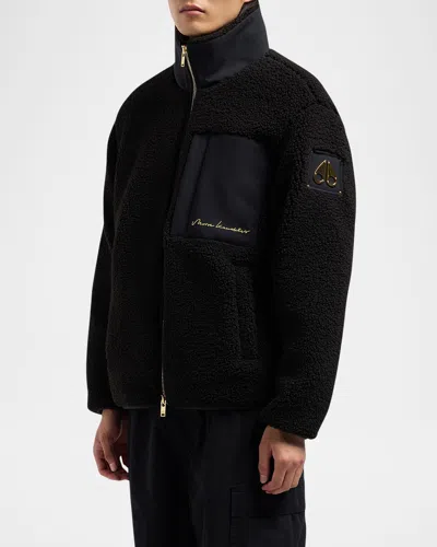 Moose Knuckles Saglek 3 Teddy Sherpa Jacket In Black