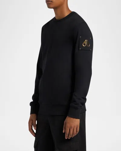 Moose Knuckles Men's Snyder Metal Logo Sweatshirt In Black