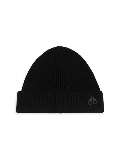 Moose Knuckles Men's Trimble Rib-knit Wool Skull Cap In Black