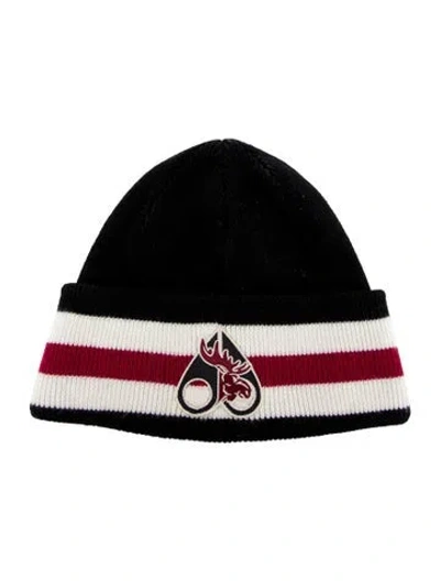 Pre-owned Moose Knuckles Men's Wool Beanie W/tags In Black
