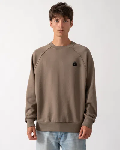 Moose Knuckles Mens Yul Crewneck Sweatshirt In Brown