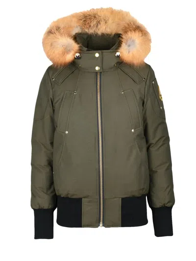 Moose Knuckles Military Green Bomber Coat