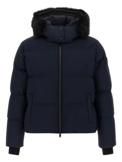Moose Knuckles Misti Fur-trimmed Puffer Jacket In Blue