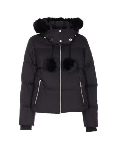 Moose Knuckles Long-sleeved Down Jacket In Black
