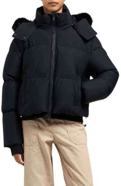 Moose Knuckles Misti Short Down Jacket In Black