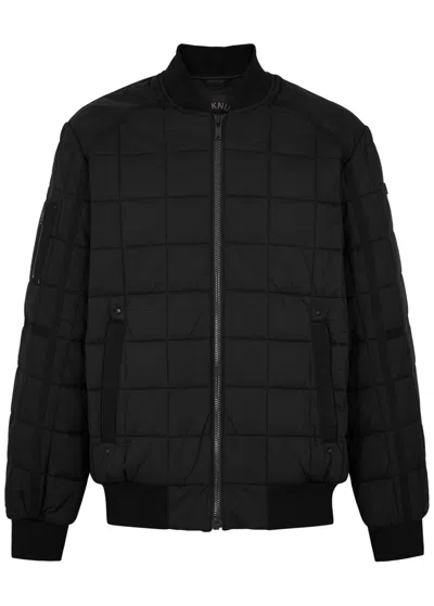 Moose Knuckles Mitchell Quilted Shell Bomber Jacket In Black