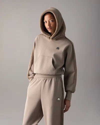Moose Knuckles Mixed Media Bunny Hoodie In Ashen