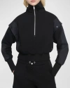 Moose Knuckles Mixed Media Hoodie In Black