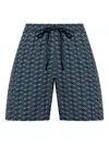 Moose Knuckles Monogram Swim Shorts In 蓝色