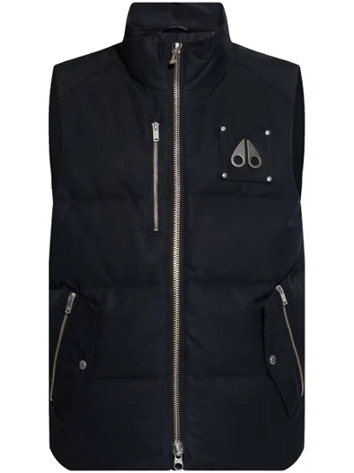 Moose Knuckles Montreal Brand-plaque Cotton-blend-down Vest In Black