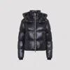 Moose Knuckles Hooded Padded Quilted Jacket With Zip Pockets In Black