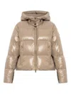Moose Knuckles Detachable Hood Shiny Shell Down Jacket Clothing In Brown