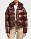Moose Knuckles Moonstone Nylon Down Jacket In Coffee
