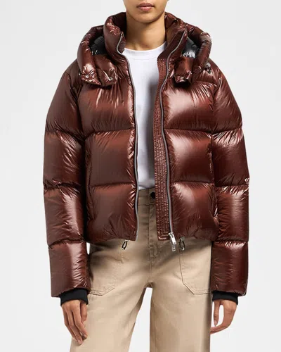 Moose Knuckles Moonstone Nylon Down Jacket In Red