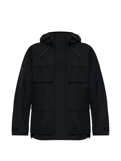 Moose Knuckles Multi-pocket Hooded Jacket In Blue