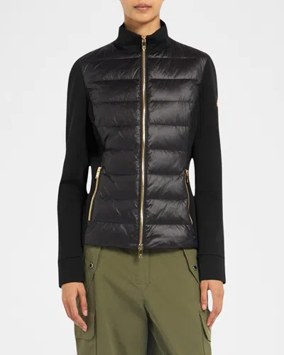 Moose Knuckles Naomi Hybrid Puffer Jacket In Black