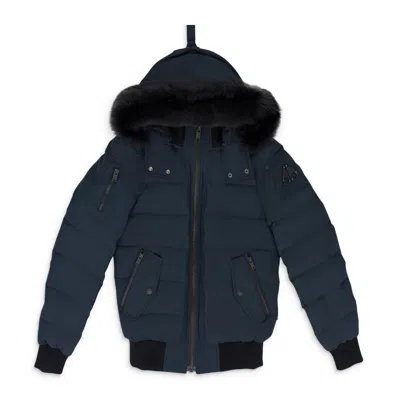 Moose Knuckles Navy / Black Onyx Ladriere Shearling Bomber In Blue