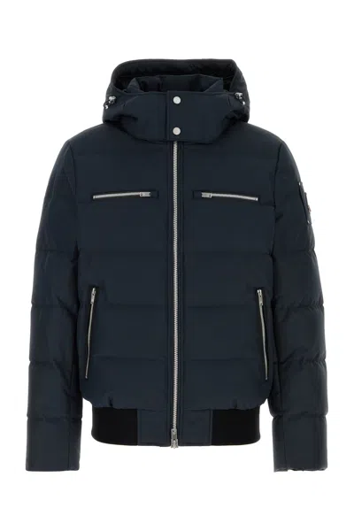 MOOSE KNUCKLES MOOSE KNUCKLES NAVY BLUE COTTON BLEND CLOUD PADDED JACKET