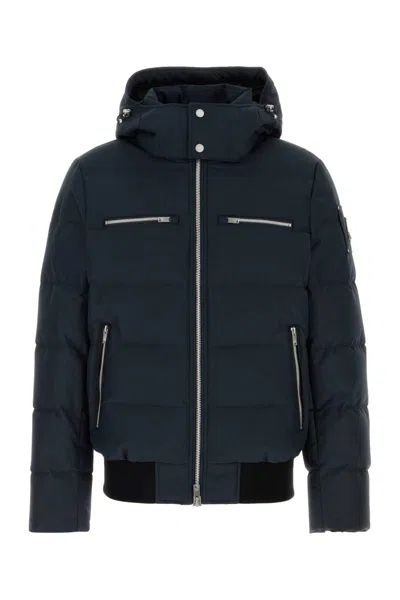 MOOSE KNUCKLES NAVY BLUE COTTON BLEND CLOUD PADDED JACKET