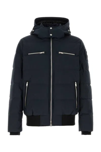 Moose Knuckles Navy Blue Polyester Cloud Bomber Down Jacket