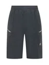Moose Knuckles Navy Blue Solid Shorts In Blue