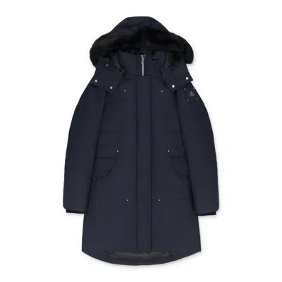 Moose Knuckles Navy/black Shearling Cloud Shearling Parka In Blue
