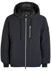 Moose Knuckles Northdale Black Jacket With Drawstring Hood And Logo Patch On The Sleeve In Tech Fabric Man In Black