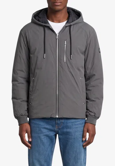 Moose Knuckles Northdale Zip-up Hoodie In Gray