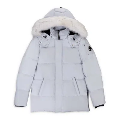 Moose Knuckles Nwt  M Cloud 3q F Nimbus Cloud W/nat Puffer Jacket Size L $1150 In Blue