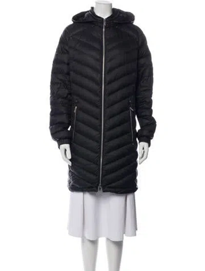 Pre-owned Moose Knuckles Nylon Down Coat In Black