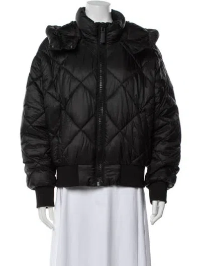 Pre-owned Moose Knuckles Nylon Down Coat In Black