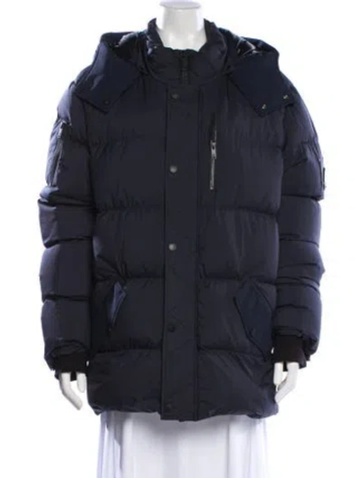 Pre-owned Moose Knuckles Nylon Down Coat In Blue