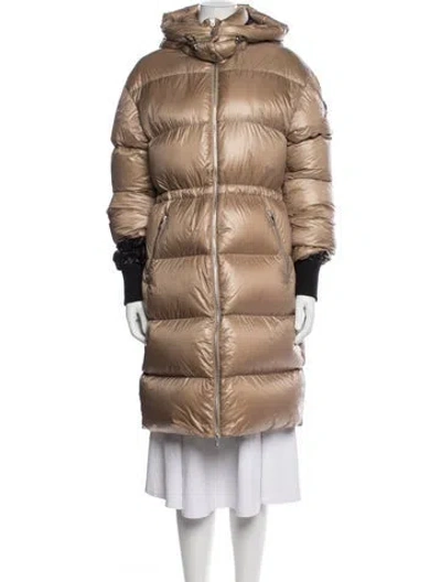 Pre-owned Moose Knuckles Nylon Down Coat In Brown