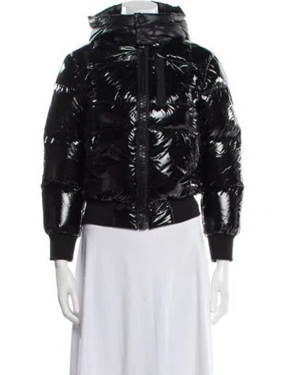 Pre-owned Moose Knuckles Nylon Down Jacket In Black