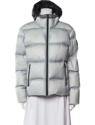 Pre-owned Moose Knuckles Nylon Down Jacket In Blue