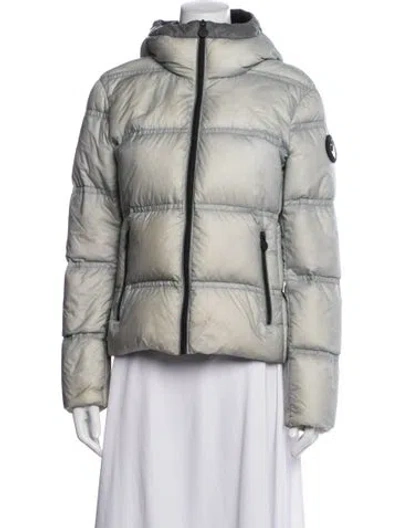 Pre-owned Moose Knuckles Nylon Down Jacket In Gray