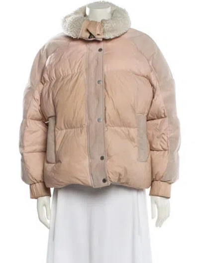 Pre-owned Moose Knuckles Nylon Down Jacket In Pink
