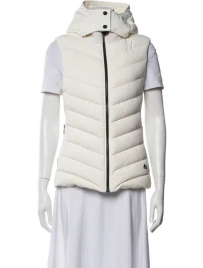 Pre-owned Moose Knuckles Nylon Down Jacket W/ Tags In White