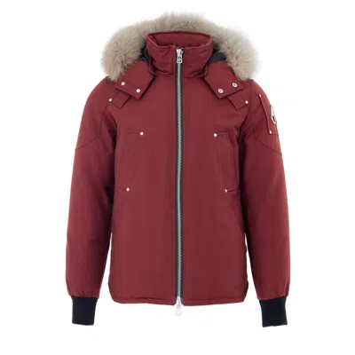 Moose Knuckles Padded Jacket With Hood And Fur  In Burgundy