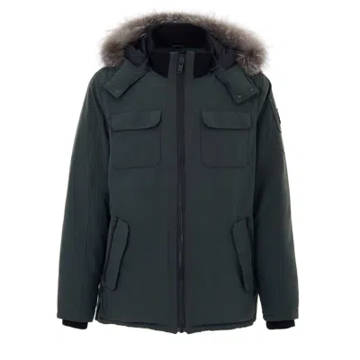 Moose Knuckles Padded Jacket In Green Technique Fabric