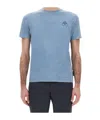 Moose Knuckles Round Neck Short Sleeves Washed Effect T-shirt In Blue
