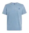 Moose Knuckles Round Neck Short Sleeves Washed Effect T-shirt In Blue