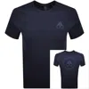 Moose Knuckles Off Island T Shirt Navy In Blue