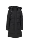 Moose Knuckles Onyx Causapscal Shearling Trim Down Parka In Black