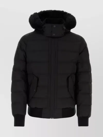 Moose Knuckles Onyx Scotchtown Polyester Quilted Hooded Jacket In Black