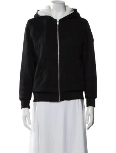 Pre-owned Moose Knuckles Open Front Long Sleeve Hoodie In Black