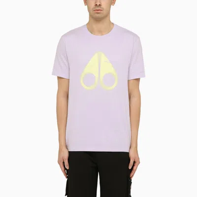 MOOSE KNUCKLES MOOSE KNUCKLES ORCHID-COLOURED COTTON T-SHIRT WITH LOGO PRINT MEN