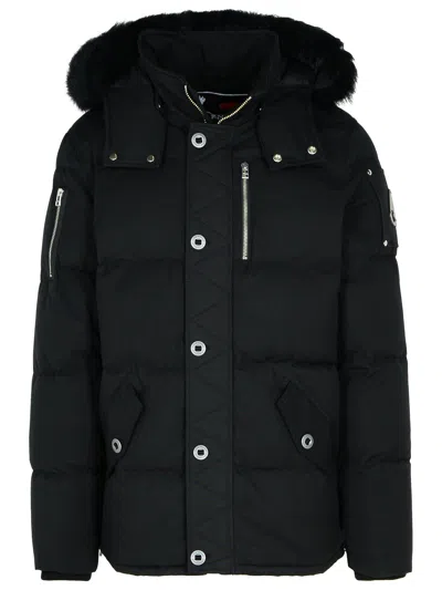 MOOSE KNUCKLES MOOSE KNUCKLES 'ORIGINAL 3 Q' BLACK COTTON BLEND DOWN JACKET