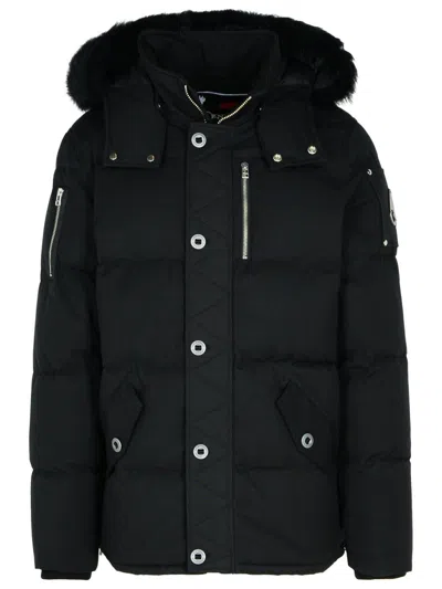 MOOSE KNUCKLES MOOSE KNUCKLES ORIGINAL 3Q BLACK COTTON BLEND DOWN JACKET