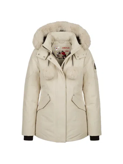 Moose Knuckles Original 3q Detachable-hood Down Jacket In Neutral